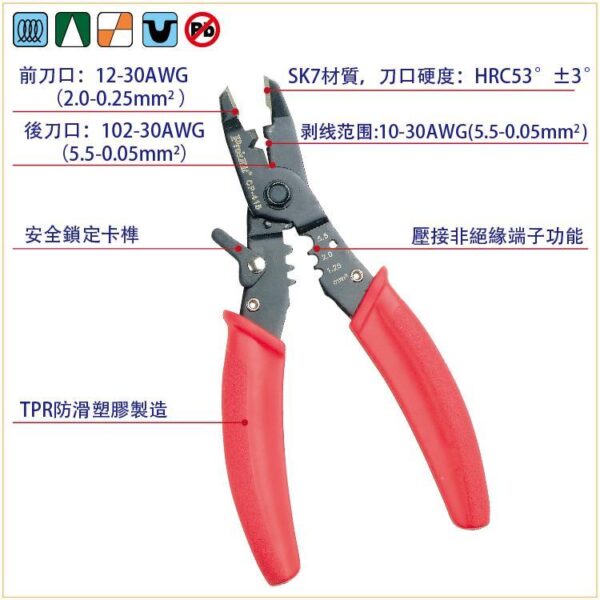 CP415-1 【寶工Pro'sKit】CP-415強力剪剝壓線鉗