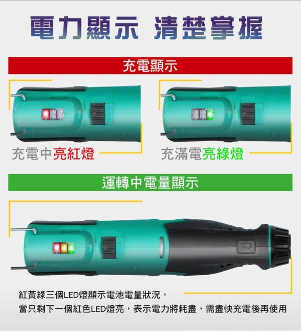 PT5206U-5 【寶工Pro'sKit】PT-5206U 3.6V鋰電池USB電磨組